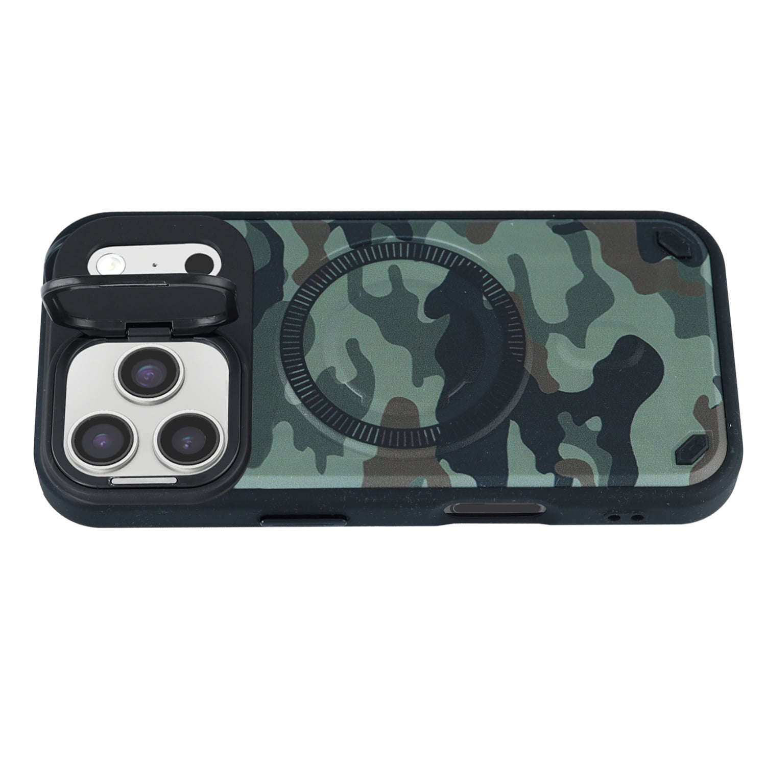 Lightweight Camo MagSafe Case Featuring Camera Kickstand for iPhone 17 Pro Max - Greenq