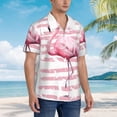 thumbnail image 6 of Uemuo Flamingo Printed Regular Fit Short Sleeve Casual Hawaiian Shirt for Men,Aloha shirt,Tropical shirt,Floral print shirt,Vacation Beach shirt-3X-Large, 6 of 9