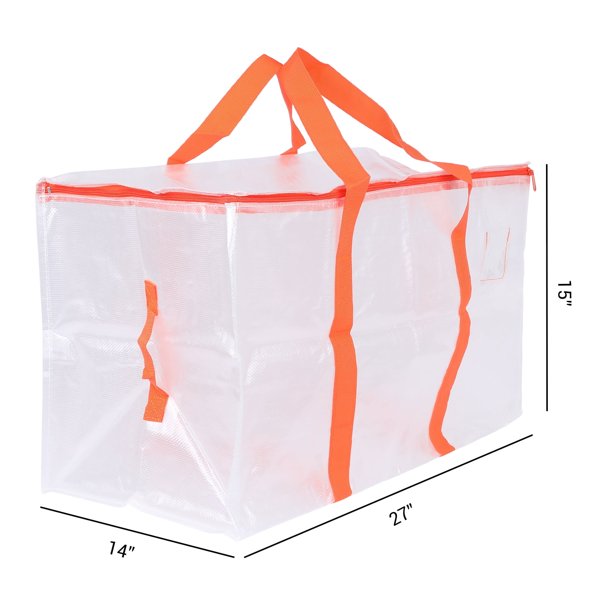 Unique Bargains 1 Pack Clothes Storage Bags Moving Bags Transparent 27*14*15in
