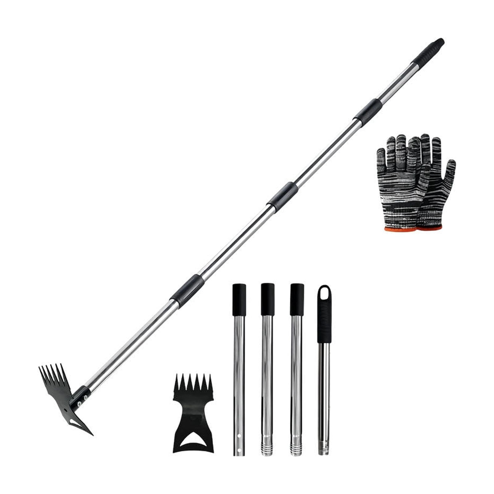 Sentmoon Stainless Steel Garden Hoe And Weeding Rake 58.3 in Long Dual-Purpose Hand Cultivator Heavy-Duty Digging Tool For Loosening Soil Weeding Planting Outdoor Yard Gardening Tool