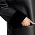 thumbnail image 2 of Rebecca Minkoff Women's Aux Black Leather Car Coat Jacket (Black/M), 2 of 4