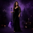 thumbnail image 5 of Dpityserensio Fall Decor Halloween Witch With String Lights Removable Riding Broomstick Prop With Web Decor Kids Witch Accessory For Party, 5 of 7