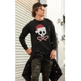 thumbnail image 2 of Old Glory Mens Skull And Cross Candy Canes Santa Long Sleeve T Shirt, 2 of 5