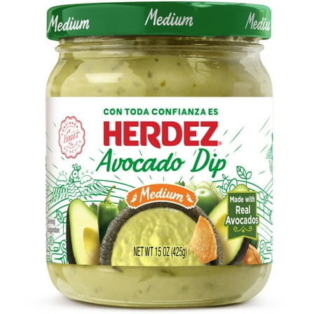 HERDEZ Avocado Dip Medium, 15 oz Glass Jar