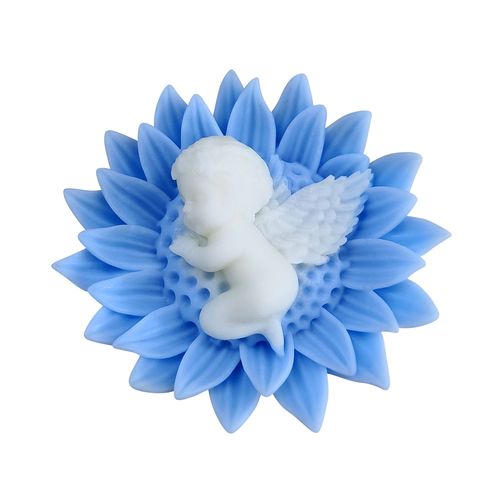 2PCS Flower Candle Molds for Candle Making, 3D Angel Baby in Sunflower Silicone Molds for Soap Making, Resin Casting, Aroma Candle, Wax, Plaster Polymer Clay Home Decor DIY Mother's Gift Baby Shower