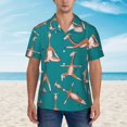 thumbnail image 2 of Susaid Giraffes Doing Various Yoga Print Short Sleeve Shirts Button Down Casual Shirts Summer Beach Aloha Button Down Short Sleeve for Men ,Small, 2 of 7