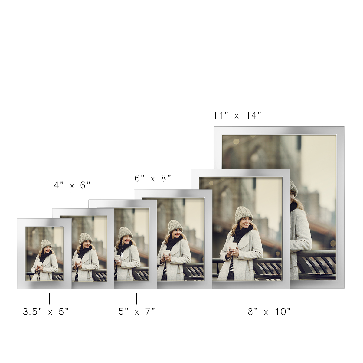 11x14 Solid Wood Picture Frame - Silver