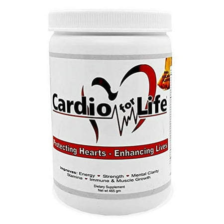 Cardio for Life L-Arginine Powder 16oz - Pina Colada - Natural Nitric Oxide Supplement for Cardiovascular Health - Regulate Cholesterol & Blood Pressure - Increase Energy