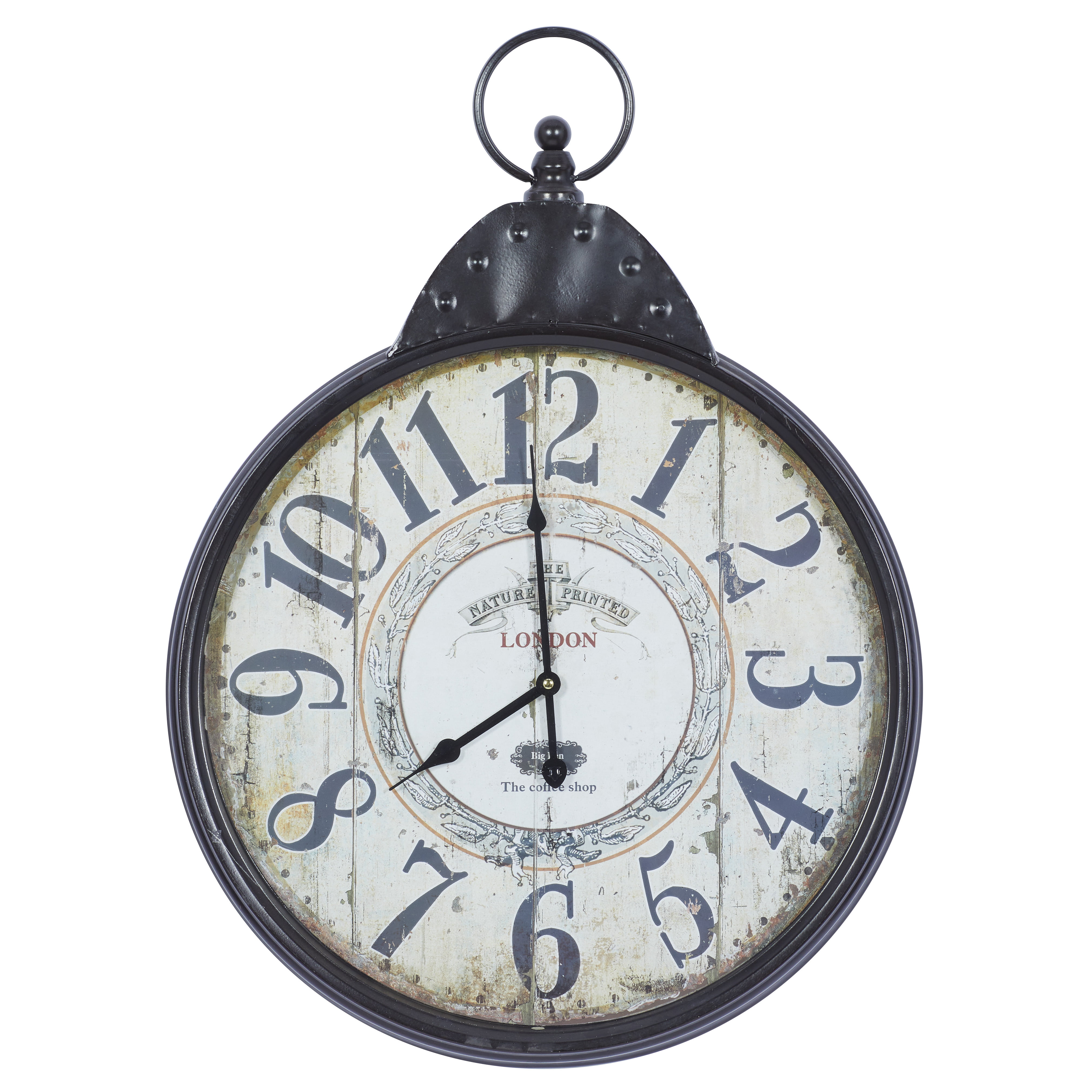 American Designed Black Antique Farmhouse Contour Clock FirsTime & Co