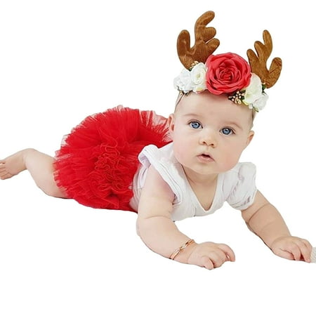 

QWERTYU Newborn Infant Baby Summer Dresses for Girls Sundress Short Sleeve Tulle Tutu Dress 0-24M