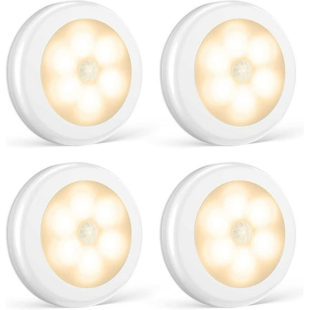 

Pack of 4 LED Adhesive Lamp. LED Motion Sensor Light with Magnetic Base (Battery Powered) (AUTO Battery Powered pack of 4)