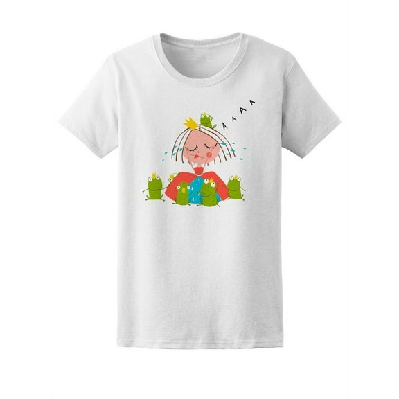 Cute Sad Princess And Frogs Tee Women's -Image by Shutterstock
