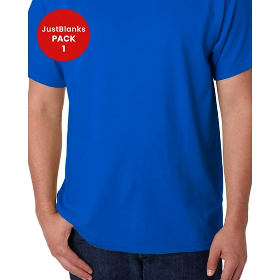 JustBlanks Adult Heavy Cotton T Shirt Classic width with a ribbed collar Taped neck