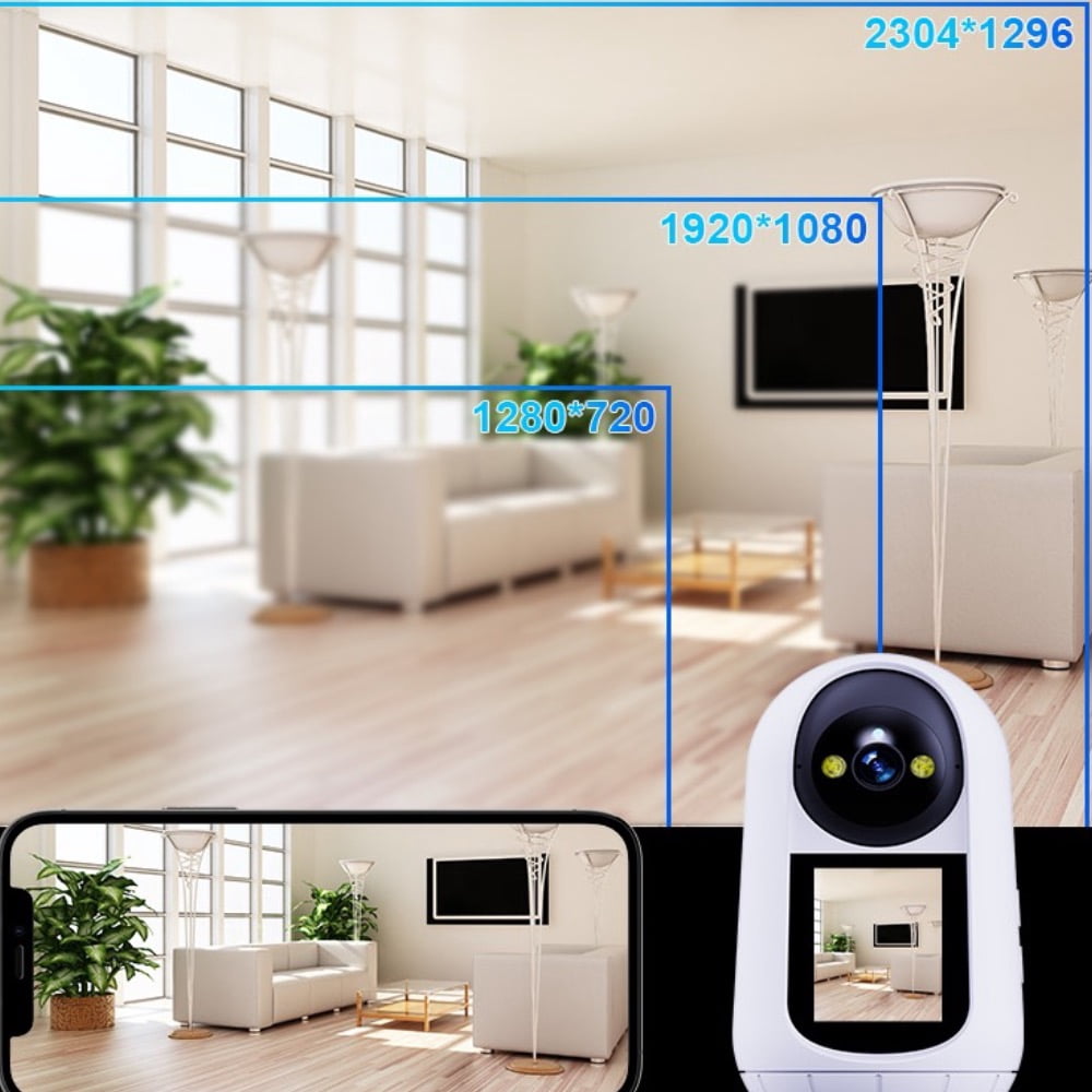 Baby Monitor Smart Screen Camera Pet Camera Indoor Two Way Wireless Security Camera Monitor 1080P Motion Detection, Full Colour Night Vision, Baby/Elderly/Nanny Audio Calling Device Pan Tilt