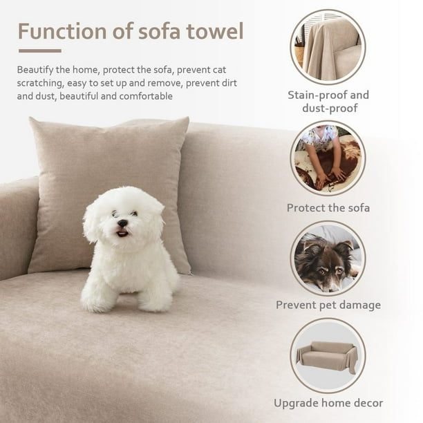 CHOK Waterproof Sofa Cover Couch Cover Protector Sofa Throw Cover Slipcover Durable Multi Function Furniture Cover for Pets Dogs Cats Home Living Room Light Gray 71 x 134 Walmart