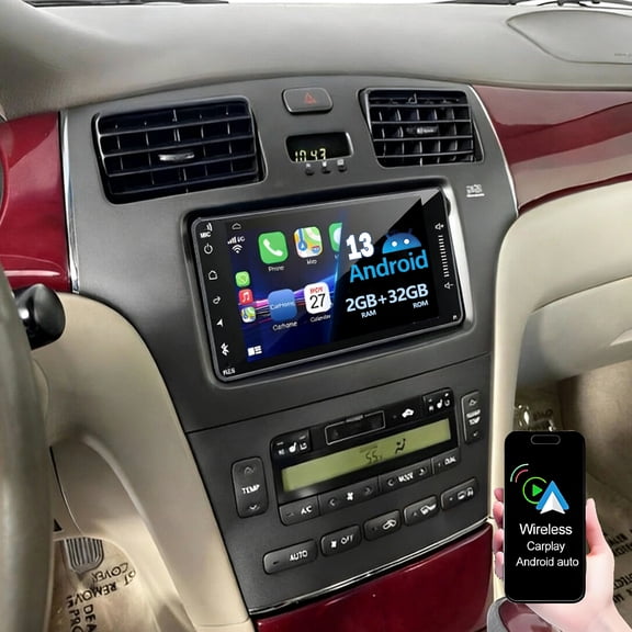 Gsuatey Android 13 Car Stereo for Lexus ES300 2002-2003, 7 Inch IPS HD Touch Screen Car Radio Wireless CarPlay Android Auto, WiFi GPS FM/SWC Bluetooth 1080P Backup Camera