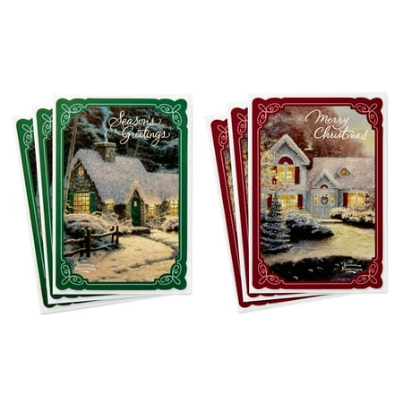 Card Designs Free (6 Cards with Envelopes, 2 Designs) Hallmark Thomas Kinkade Card Assortment, Snowy Cottages ()