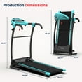 thumbnail image 3 of Redliro Folding Treadmill for Home Compact Electric Walking Machine LCD Display 2HP 220LBS, Blue, 3 of 7
