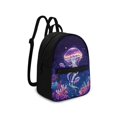 thumbnail image 2 of Eheartsgir Neon Jellyfish Ocean Pattern Mini Backpack for Trip Hiking, Adjustable Strap Mini Travel Backpacks Polyester Front Pocket Small Backpack, 2 of 7