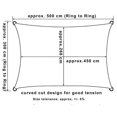 thumbnail image 2 of Rectangular Shade Sail 3x5m Waterproof Anti 93% UV Water Resistant Wind Protection Polyester with UV Protection for Garden Patio Camping Grey, 2 of 5