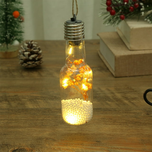 XYAIYT Led Hanging Bulb Ornament Christmas Tree Lights Christmas Decorations Battery Operated Snow Decorative Led Light Suit Holiday Tree Home Shop Party Decor 5.1In