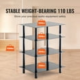 thumbnail image 2 of AV Media Stand 4 Tier - Tempered Glass Audio Video Shelf Tower - Stereo Rack Component Cabinet - DVD Player Stand for Living Room, Black, 2 of 7