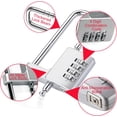 thumbnail image 4 of HUGFEGWE Cabinet Lock,Combination Padlock,U Shaped Padlock,Stainless Steel Gym Locker Lock Code Long Adjustable Shackle Lock for Outdoor, School, Gym, Sports lockers, Fences (Silver) AZ824-27072, 4 of 6
