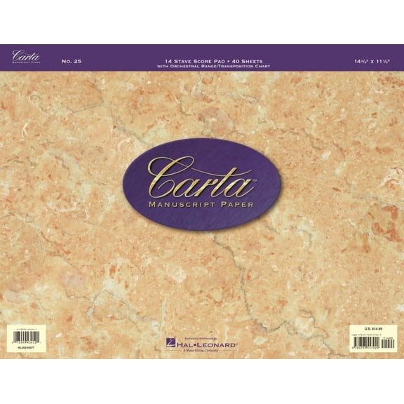 Carta Manuscript Paper No. 25 - Professional, (Paperback)