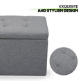 thumbnail image 5 of Magshion Set of 3 Tufted Storage Ottoman, Entryway Microfiber Shoe Bench, Livingroom Lift Top Pouffe Storage Cube Footstool, Grey, 5 of 9