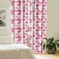 thumbnail image 3 of Ambesonne Vintage Valentine 4-Panel Curtains, Hand Paint Hearts, 56"x63", Pink and Rose, 3 of 4