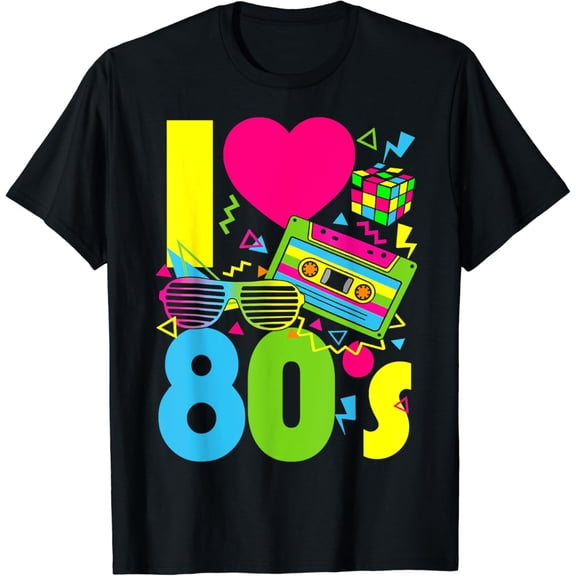 I Love The 80s Men Women 70's 80's Party Retro Costume T-Shirt