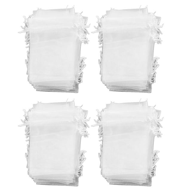 200pcs Little Organza Bags, 4x6 Inch Mesh Jewelry Candy Gift Bags Drawstring Pouches For Wedding Party Decorations Crafts