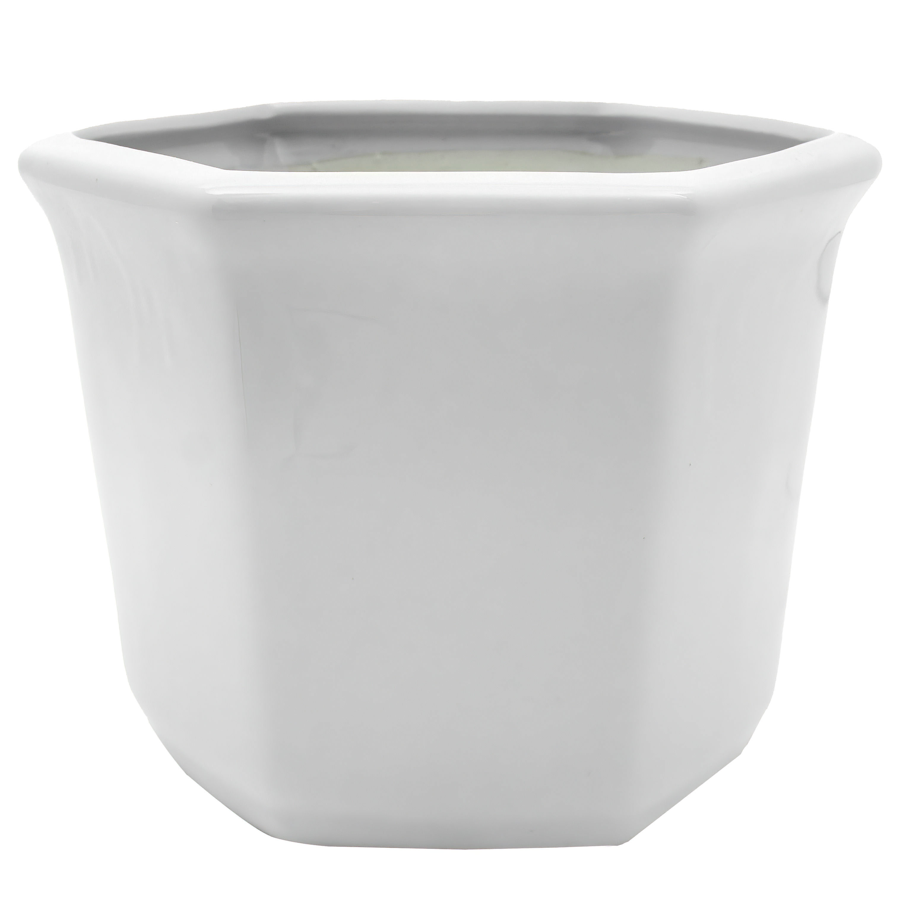 10" White Porcelain Flower Pot