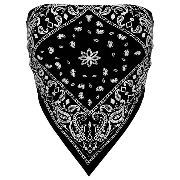 Made by Olivia Women's Sexy Paisley/ Tie Dye Bandana Tube Crop Top Shirt- Made in USA