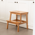 thumbnail image 1 of Rectangular step stool - solid acacia wood, two-layer design, saves kitchen/closet space, 1 of 1