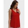thumbnail image 3 of Women V Neck Curved Hem Tank Tops Summer Casual Sleeveless Loose Fit Tunic Tops, 3 of 4