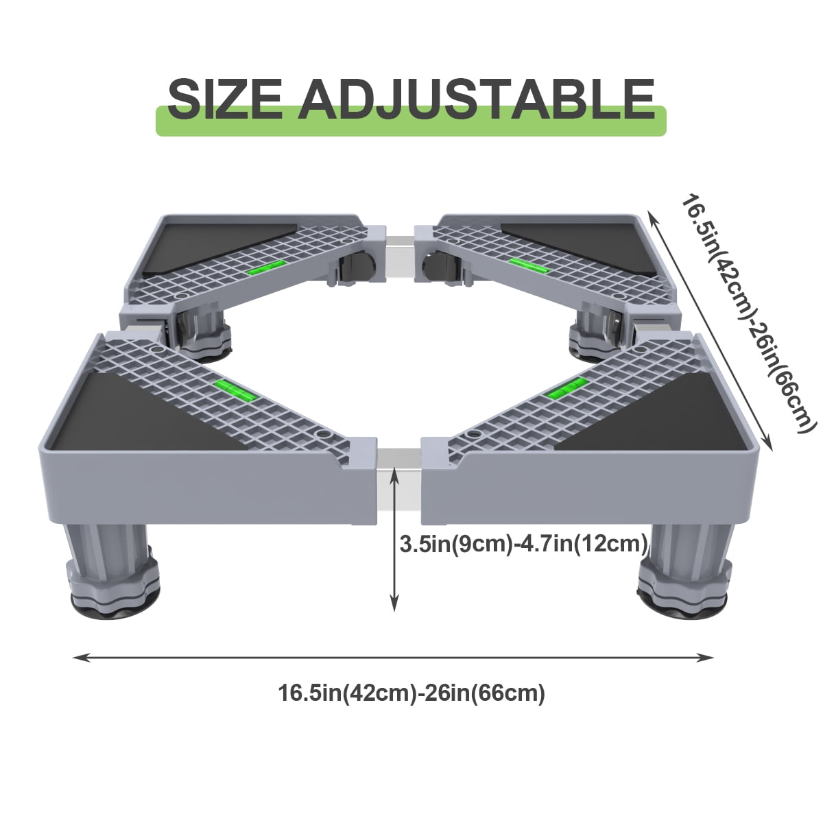 Mini Fridge Stand Universal Stand Base with 4 Strong Feet, Adjustable Refrigerator Stand, Multi-Functional Base for Washing Machine, Dryer, Laundry Pedestal