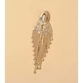 thumbnail image 3 of K-KED Long Crystal Rhinestone Pageant Prom Drop Dangle Pierced Earrings Gold Oversized, 3 of 4