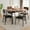 Brown, variant on 5 Piece Dining Table Set,Kitchen Table with 4 Upholstered Chairs,Space-Saving Design,Modern Rectangular Table with Storage Rack for Dining Room,Small Spaces,Apartment
