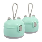 Portable Formula Container for Baby with No Spill Design and Cute Light Green Cartoon Appearance PP Material