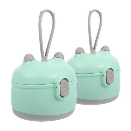 Portable Formula Container for Baby with No Spill Design and Cute Light Green Cartoon Appearance PP Material