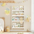 thumbnail image 5 of Homfa 4-Tier Wall Bookshelf, 44.5"H Wall-Mounted Kids Bookshelf, Book Storage Rack for Kids Room, White, 5 of 8
