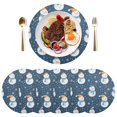 thumbnail image 5 of Ryvnso Christmas Snowman Snowflakes Round Plate Mats Dining Table Placemat Set of 4 for Holiday Decoration, 5 of 7