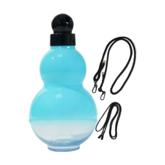 Botella de agua deportiva Gourd de 900 ml, adorable, con correa de transporte. Azul