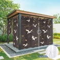 thumbnail image 6 of Outdoor Curtains for Patio Waterproof, Japanese Style Outdoor Privacy Panels Grommet, Vintage Cranes Ocean Wave Black Grey Blackout Outside Curtains for Porch/Cabana/Pergola/Gazebo 54"x108", 1 Panel, 6 of 8