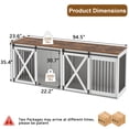 thumbnail image 3 of Nordee 94.5" Wooden Dog Crate Furniture for 2 Large Dogs, Heavy Duty Double Dog Kennel with Divider, Extra Large Breed, 35.4" Tall,White, 3 of 6