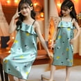 thumbnail image 4 of Povozer Girls Nightgowns Summer Soft Summer Toddler Button Up Pajamas Summer Pjs for Girls Boys for 2-3 Years,Green, 4 of 4