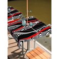thumbnail image 2 of Outdoor Tablecloth with Umbrella Hole for Patio/Picnic/Party/Camping, Red Black Stripes Waterproof Table Cloth Square Cover Washable, Modern Gradient Abstract Lines Art (60"x 60"), 2 of 8