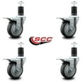 thumbnail image 2 of 4 Inch Thermo Rubber Swivel 1-5/8 Inch Expanding Stem Caster Set Brake, 2 of 2