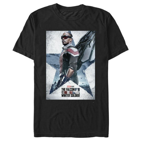 Men's Marvel The Falcon and the Winter Soldier Sam Poster Graphic Tee Black Small